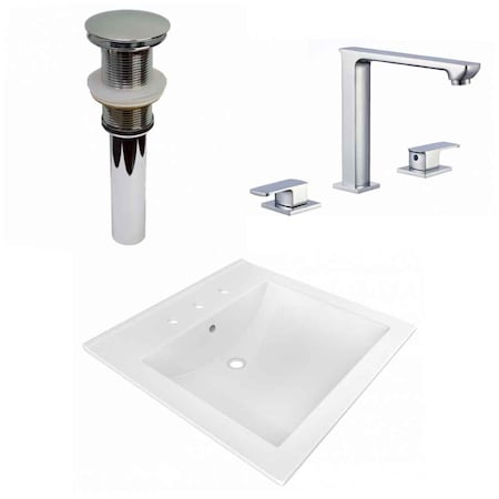 21.5-in. W 3H8-in. Ceramic Top Set In White Color - Drain Incl.